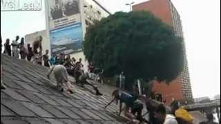 Drunk Brazilian man taunts feminist march girls by exposing himself