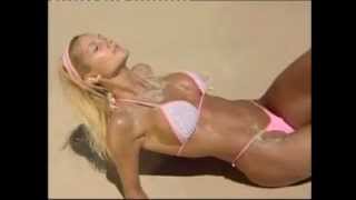 Sexy blonde bikini model