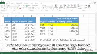 Excel 2013'te Gelişmiş Eğer İşlevleri - Çokeğersay