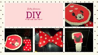 DIY JOGO DE BANHEIRO EM EVA MINNIE MOUSE,Juego de Baño en Goma Eva
