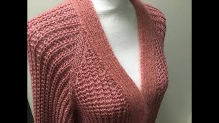ЧАСТЬ 2. Кардиган. Реглан сверху. Ложная английская резинка по кругу.