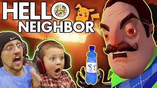 HELLO NEIGHBOR! Scary BASEMENT Mystery Game!  His Secret? Water Bottle Flip Addiction? (FGTEEV Fun)