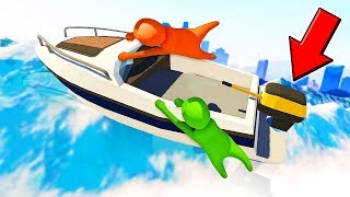 НАШЛИ МОТОРНУЮ ЛОДКУ! Я КАПИТАН - УГАР В HUMAN: FALL FLAT!!! (ХЬЮМАН: ФОЛ ФЛЭТ)