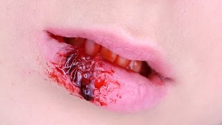 Грим макияж - Разбитая Губа