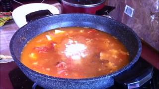 How to make sour soup with seafood and silken tofu (canh chua dau hu)