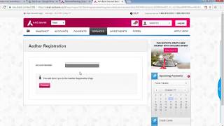 How to online update aadhaar number to axis bank account