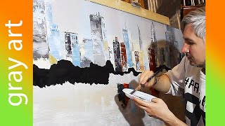 Как Рисовать Акрилом / Картина Акрилом / Нарисовать Город
