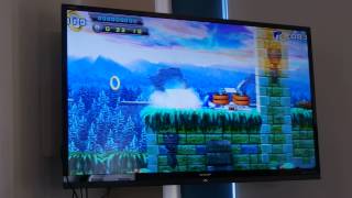 Nvidia Shield playing Sonic 4 on TV