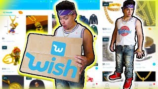 I BOUGHT AN ENTIRE RAPPER OUTFIT OFF WISH!! (EXPENSIVE ICED OUT CHAINS)