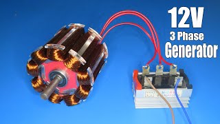 How to make 3 phase Generator 12V