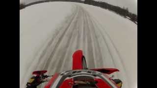 ice track cruising on crf 450 gopro