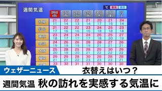 動画解説 週間気温 秋の訪れを実感する気温に
