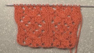 0093-узор.Ажур.Цветочки с ромбами. Вязание спицами. Pattern. Knitting with needles