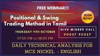 MCX NICKEL TRADING TECHNICAL ANALYSIS OCT 11 2018 IN ENGLISH CHENNAI TAMIL NADU INDIA
