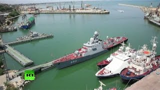 Корабли и морская пехота Каспийской флотилии приведены полную боеготовность