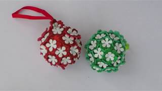 Новогодний шар из глитерного фоамирана/Christmas ornament ball