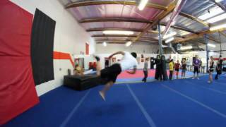 TRAVIS WONG & PIP ANDERSEN of MTV'S ULTIMATE PARKOUR CHALLENGE - Tricking In Between Teaching...