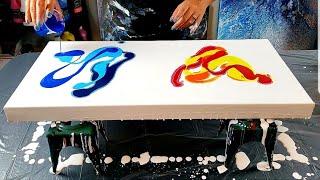 FIRE and ICE ~ / Acrylic Pouring / Fluid Art / Abstract Art / Abstract Painting