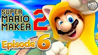 Super Mario Maker 2 Gameplay Walkthrough - Part 6 - Story Mode! Cat Mario! Main Hall Roof!