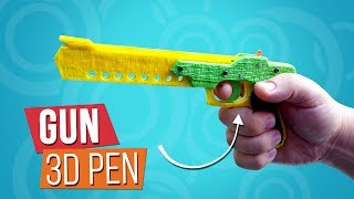 Как сделать пистолет стреляющий резинками | Игрушки 3D ручкой