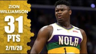 Zion Williamson scores career high 31 points in Pelicans vs  Trail Blazers   2019-20 NBA Highlights