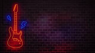 Музыкальный футаж неон/neon: гитара