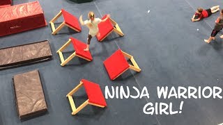 Ninja Warrior Girl / Obstacle Course at Gymnastics Gym