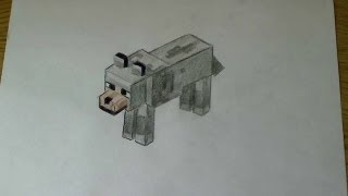 How to draw a wolf - Minecraft