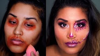 #Milk1422 Half-Skull Makeup Tutorial | Stephanie Nadia
