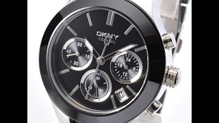 DKNY NY4914 LADIES WATCH CHAMBERS BLACK SILVER CERAMIC CHRONOGRAPH QUARTZ NY4914 REVIEW レディース