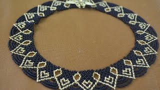 Колье из бисера "Королевское".  Бисероплетение.  Мастер класс
