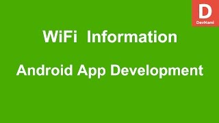 Android Get Wifi Information