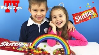 ЧЕЛЛЕНДЖ РАДУГА ИЗ СКИТЛС от Арины и Ростислава \ Rainbow skittles challenge