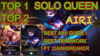 AOV: SOLO QUEEN AIRI GUIDE ! BE THE BEST SOLO! FT. TOP1 DARKBREAKER AOV /펜타스톰 / ROV LIÊN 爱里