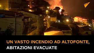 Un vasto Incendio ad Altofonte, abitazioni evacuate