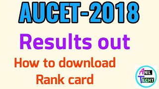 AUCET 2018 RESULT || AUEET 2018 RESULT RANK CARD DOWNLOAD