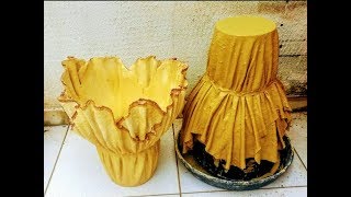 Desinformado vaso de tecido e cimento