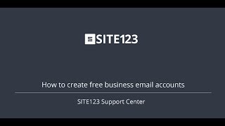 SITE123 - How to create free business email accounts