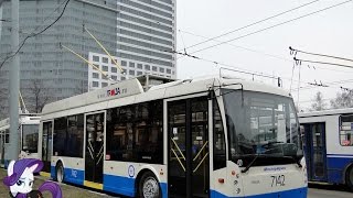 Поездка на троллейбусе ТролЗа-5265.00 «Мегаполис» № 7142 Маршрут № 1 Москва
