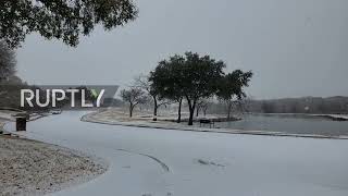 USA: Dallas locals call for cautious driving on ice-covered roads as storm hits North Texas