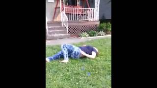 Feeling the pain: Girl jumps off roof and breaks her leg