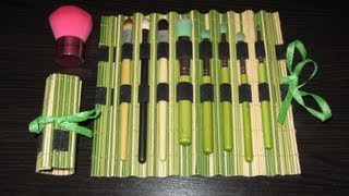 Как сделать чехол для кистей из коврика для суши  / DIY MAKEUP BRUSH ROLL