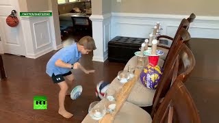 WATCH: 6-year-old performs one-handed trick shots