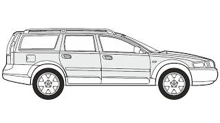 How to Draw a Volvo XC70 / Как нарисовать Volvo XC70