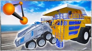 BeamNG Drive ЭКСПЕРИМЕНТ: ЧТО БУДЕТ ЕСЛИ ЛУНОХОД СТОЛКНУТЬ С БЕЛАЗОМ !?