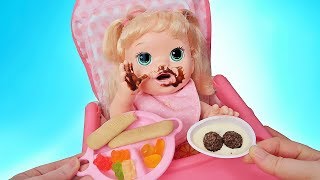 Куклы Пупсики Беби Элайв Катя Кушает КОНФЕТЫ КИНДЕР ДЖОЙ МАРМЕЛАД Мультик Для Девочек Игрушки Зырики