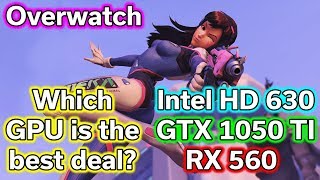Overwatch - HD 630 vs RX 560 vs GTX 1050 TI - Benchmark - i5-7400