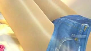 [4K] "Hot pants and shiny pantyhose, leg massage" [PantyhoseCat] ホットパンツと光沢パンスト、脚マッサージ