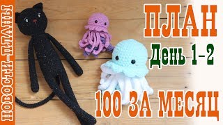 ПЛАН 100 за месяц // День 1-2 // Новости Планы // Вязание игрушек