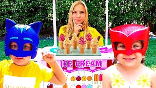 Diana & Roma Bermain Toko Es Krim Dengan Maggie